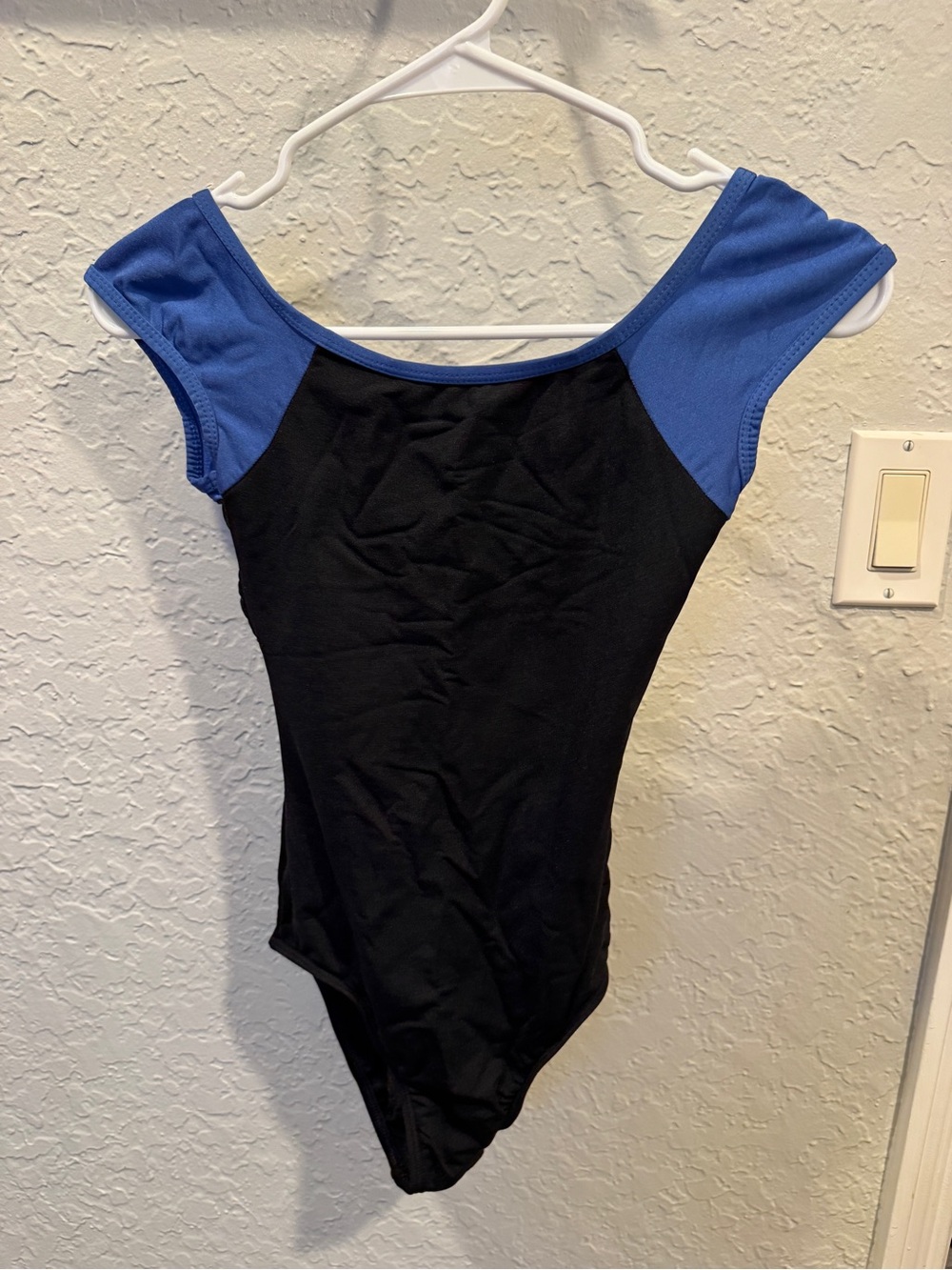 Mariia Black and Blue Short Sleeve Leotard - Dance